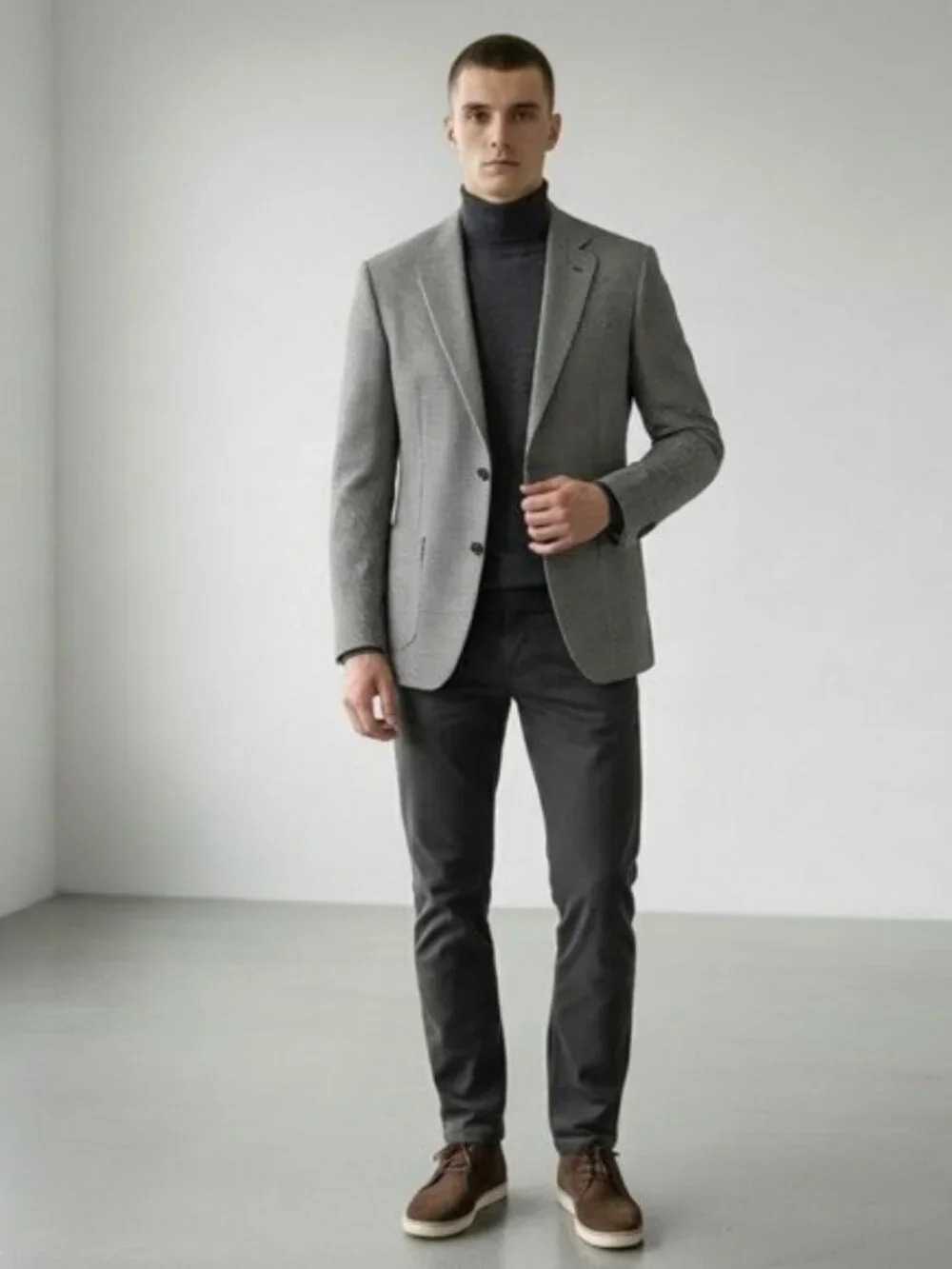 Ralph Lauren Silk Wool Men's 48 Long Houndstooth Blazer Jacket Sports Coat 48L
